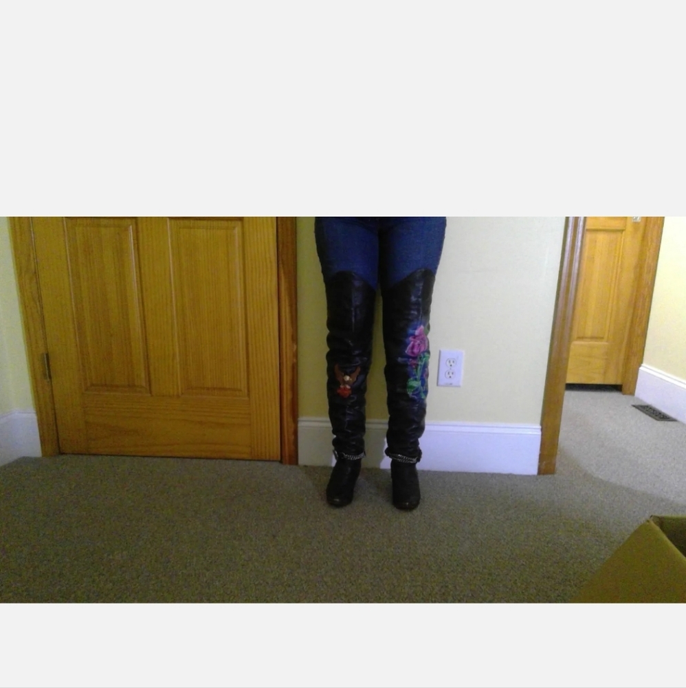 Womans Leather Riding Thigh Highs
